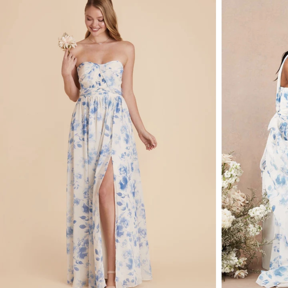 Birdy Grey Grace Convertible Dress Chiffon Blue Rococo Floral